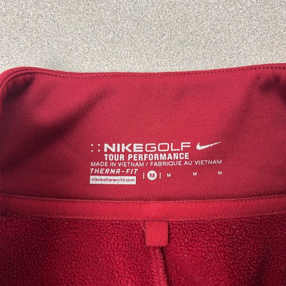Nike Golf Pullover‎ Womens M Red Therma-FIT Quarter Zip Old Hawthorne 483707-651